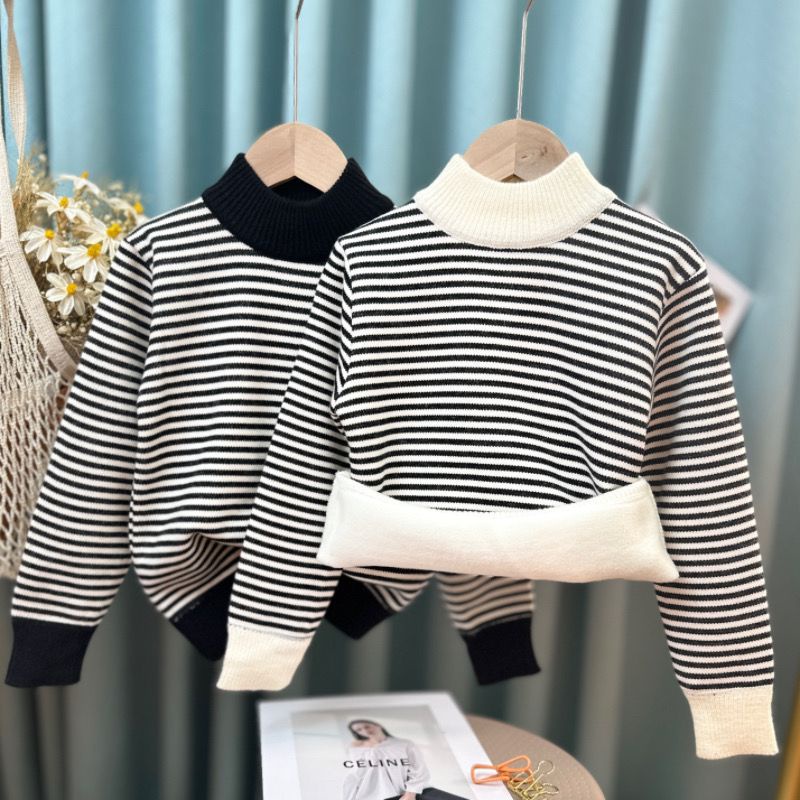 Áo sweater Dệt Kim Lót Nhung Thời Trang Thu Đông Cho Bé Trai