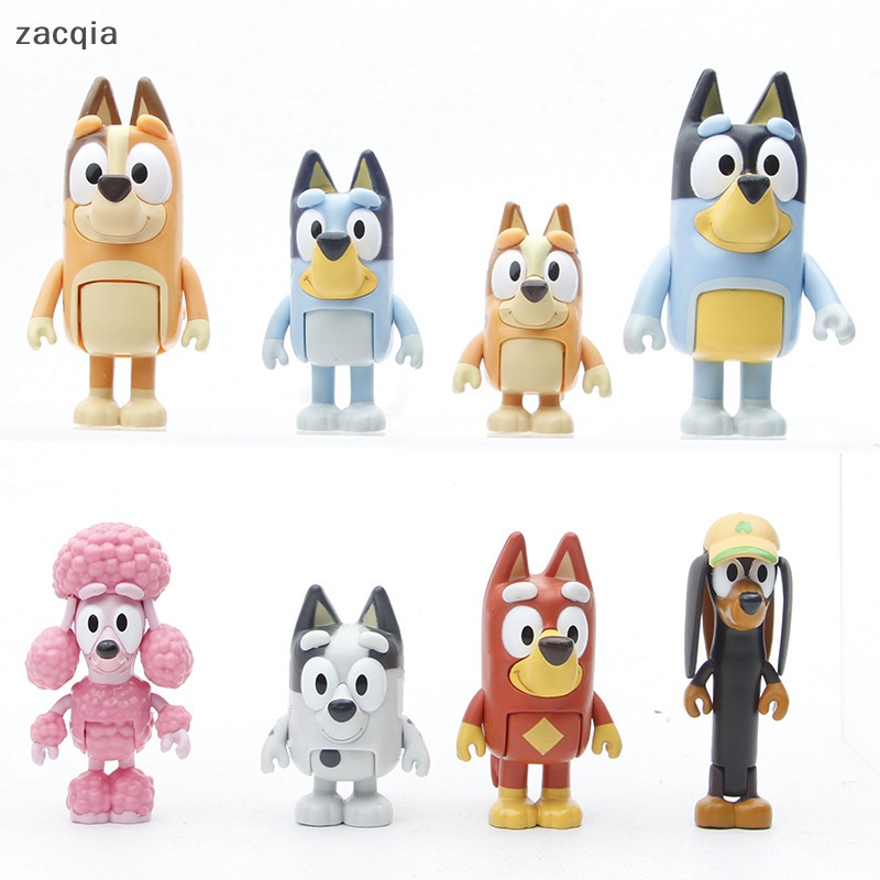 Set 8 Mô Hình Nhân Vật Hoạt Hình bluey playtime Dễ Thương