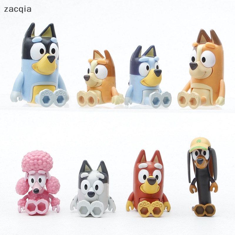 Set 8 Mô Hình Nhân Vật Hoạt Hình bluey playtime Dễ Thương