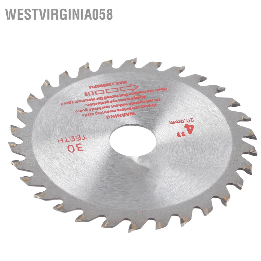 Westvirginia058 4 inch 30T Răng xi măng cacbua Lưỡi cưa tròn Dụng cụ cắt gỗ Đường kính lỗ khoan 20mm