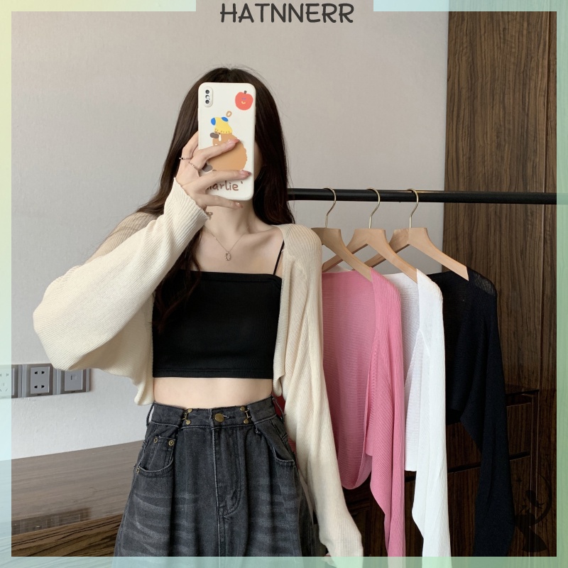 Áo cardigan Dệt Kim Mỏng Tay Dài Màu Trơn Thời Trang Mùa Hè Cho Nữ zzs0001 fhs
