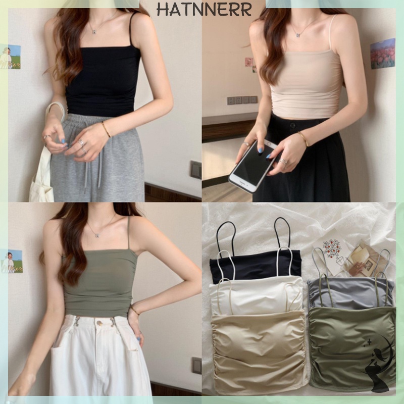 Áo hai dây Có Đệm Ngực Màu Trơn Gợi Cảm Mùa Hè Cho Nữ fhs