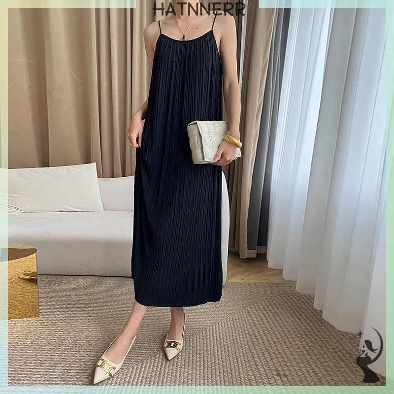 Đầm maxi Hai Dây Cổ Tròn Dáng Rộng Thời Trang Mùa Hè Quyến Rũ Cho Nữ fhs