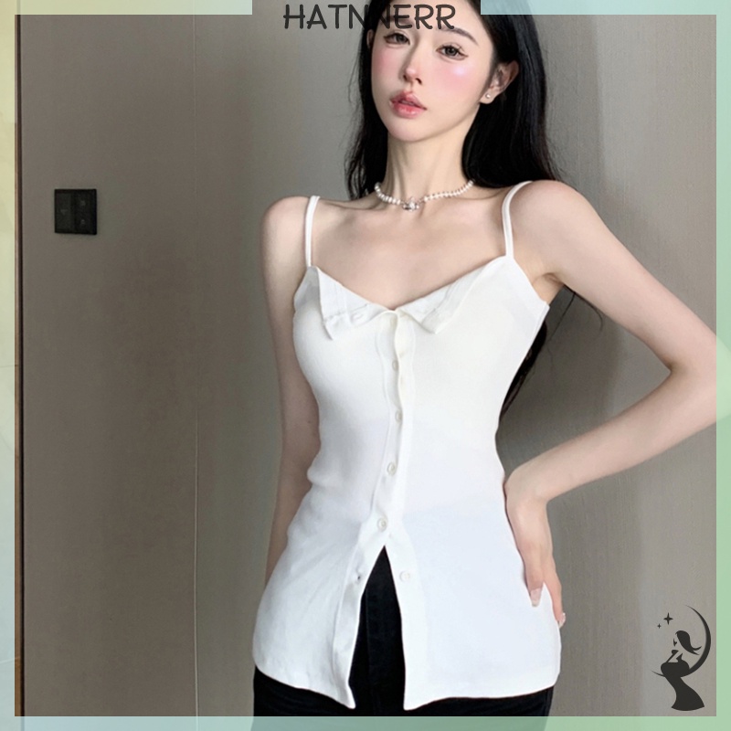 Áo Hai Dây Cổ Chữ v Màu Trơn Thời Trang Mùa Hè Quyến Rũ Cho Nữ fhs