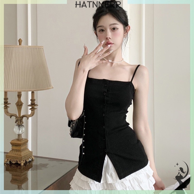 Áo Hai Dây Cổ Chữ v Màu Trơn Thời Trang Mùa Hè Quyến Rũ Cho Nữ fhs