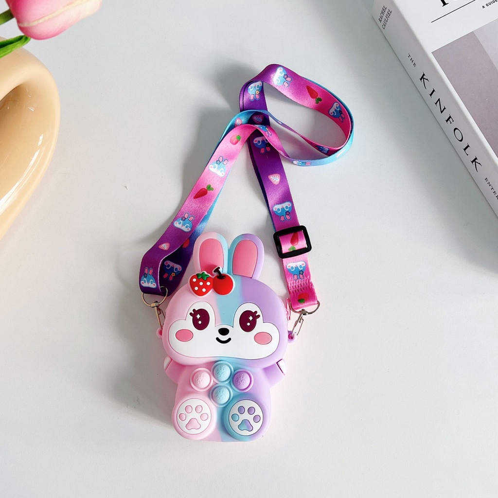 Mới Túi Đeo Chéo Vai Đựng Tiền Xu Bằng Silicon Dễ Thương Cho Bé