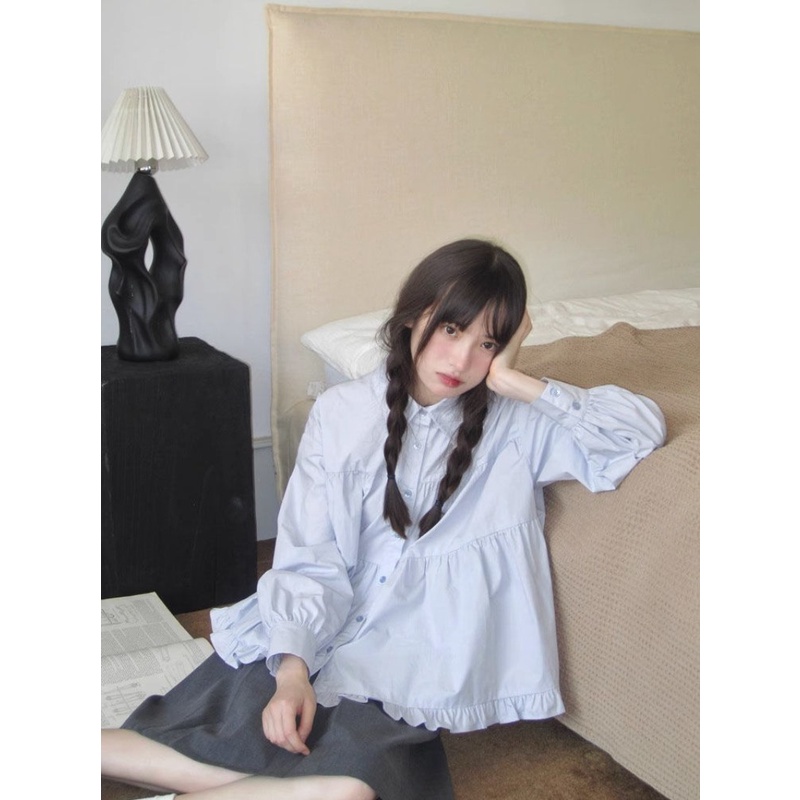 Áo Sơ Mi Tay Dài Dáng Rộng Thiết Kế Mới Thời Trang Mùa Thu Dành Cho Nữ