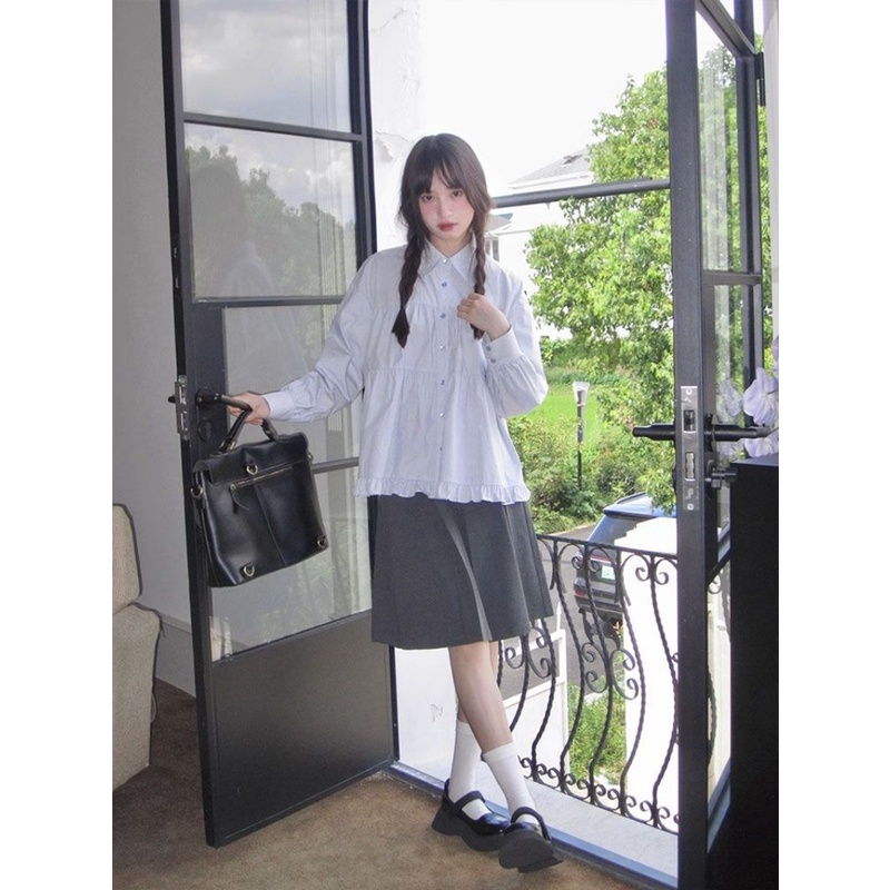 Áo Sơ Mi Tay Dài Dáng Rộng Thiết Kế Mới Thời Trang Mùa Thu Dành Cho Nữ