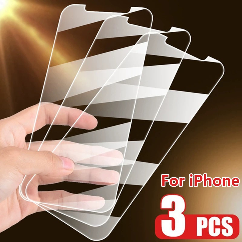 Set 3 Kính Cường Lực Trong Suốt Bảo Vệ Màn Hình Cho iphone 15 13 12 11 14 pro max xr x xs mini 7 8 plus Juncong2023