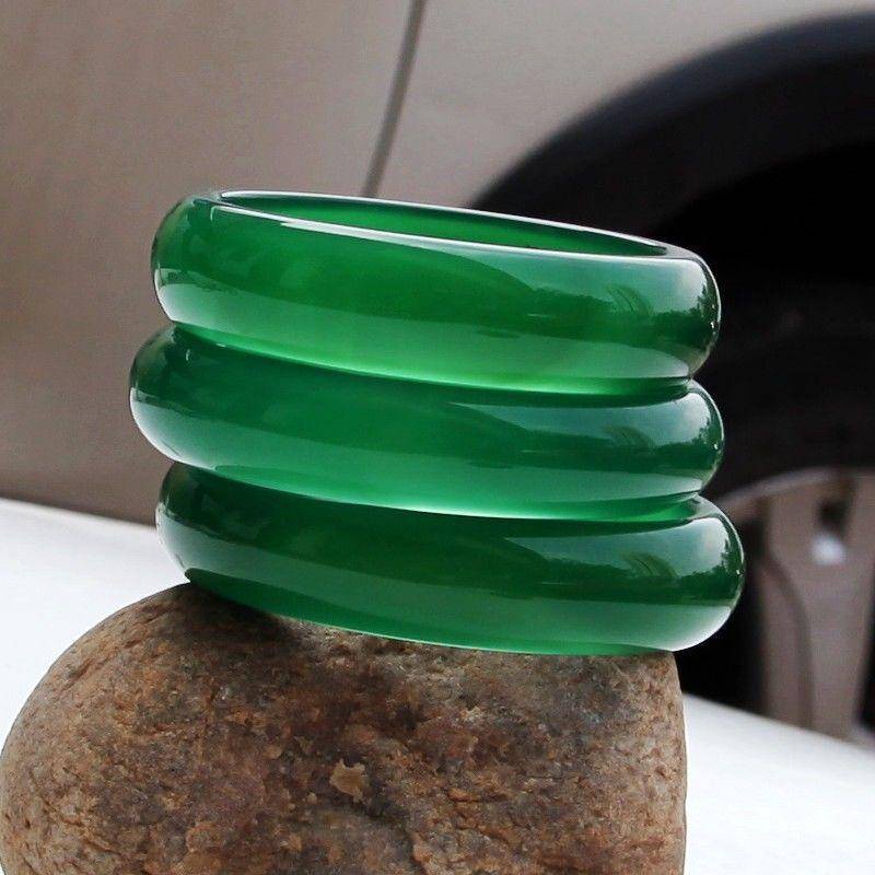 Vòng Tay Đá Mã Não Tự Nhiên Màu Xanh Lá Dành Cho Nữ