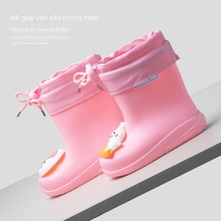 Mới ủng đi mưa ba chiều bằng pvc nhẹ miệng dây rút không trượt thoải mái chống nước cho bé trai và bé gái