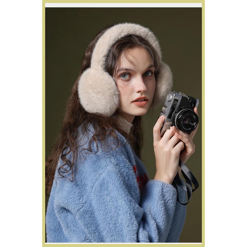 Chụp Tai Giả Lông Thỏ Giữ Ấm Và Che Tai Chống Gió Có Thể Gập Lại Và Chụp Tai aseavn