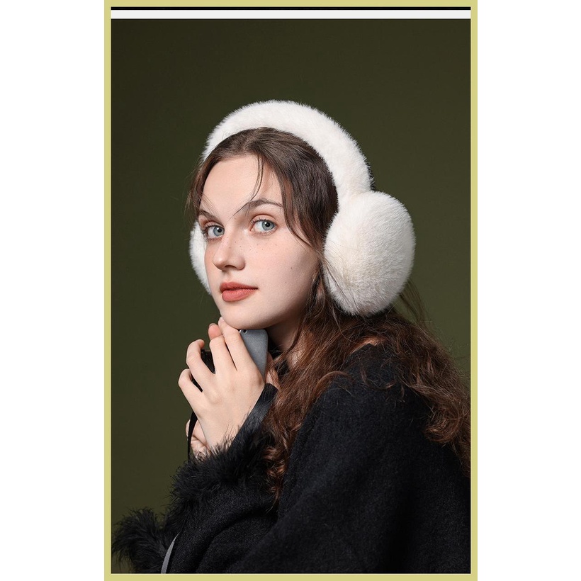Chụp Tai Giả Lông Thỏ Giữ Ấm Và Che Tai Chống Gió Có Thể Gập Lại Và Chụp Tai aseavn