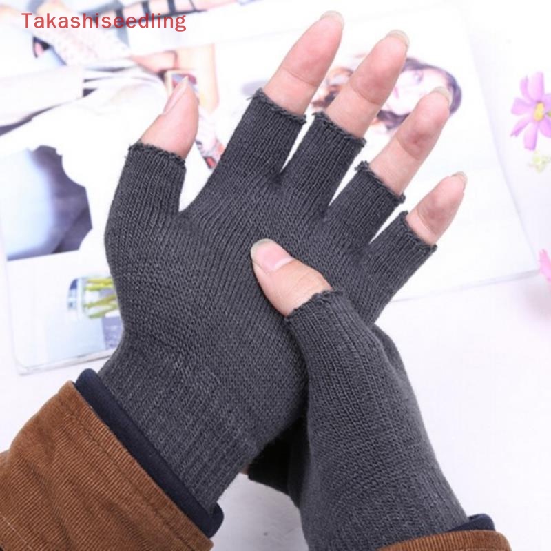 1 Đôi Găng Tay Hở Ngón Giữ Ấm Mùa Đông Có Thể Chạm Màn Hình Cảm Ứng