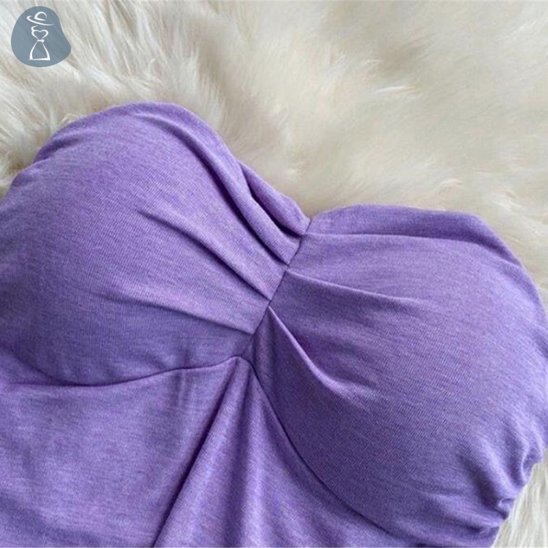 Áo Hai Dây Mùa Hè Màu Trơn Có Đệm Ngực Gợi Cảm Cho Nữ