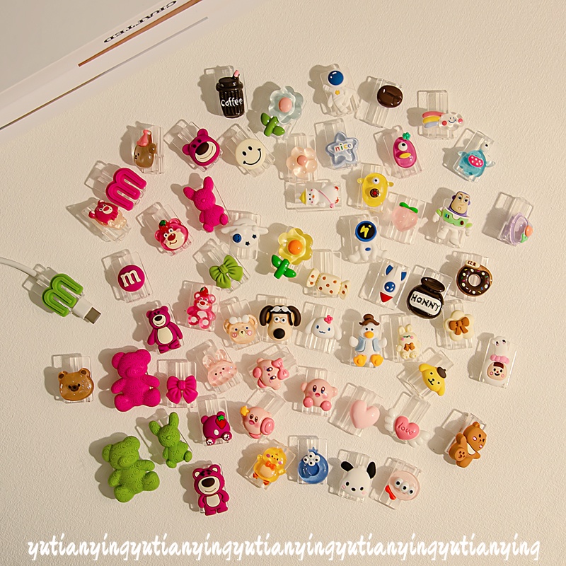 Hoạt Hình Dây Cáp Sạc Dữ Liệu Búp Bê Hình Tên Lửa / Bánh donut / Trà Sữa / Ngôi Sao / Phi Hành Gia / buzz lightyear 3d Bảo Vệ Điện