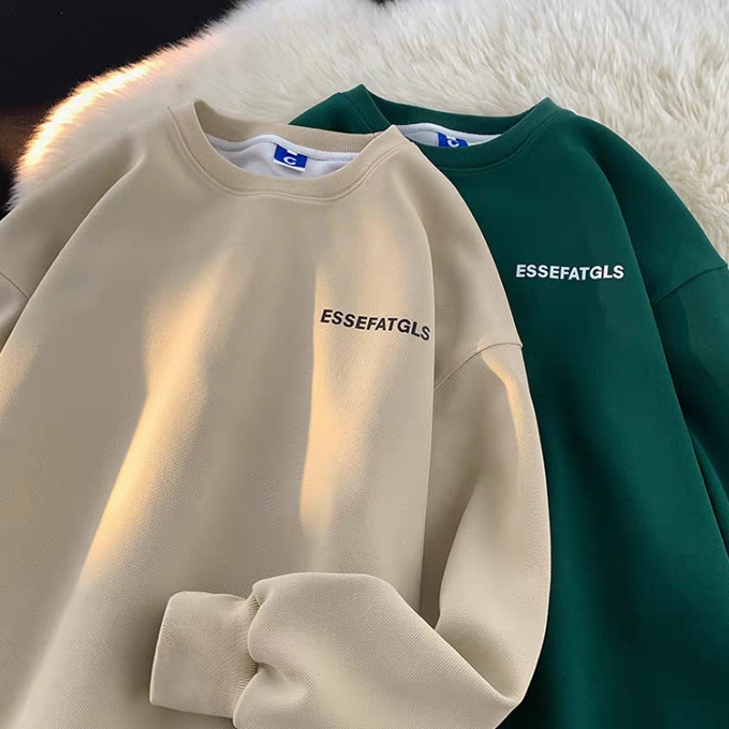 Áo sweater Cổ Tròn Tay Dài Dáng Rộng In Chữ Đơn Giản Thời Trang Cho Nam Và Nữ