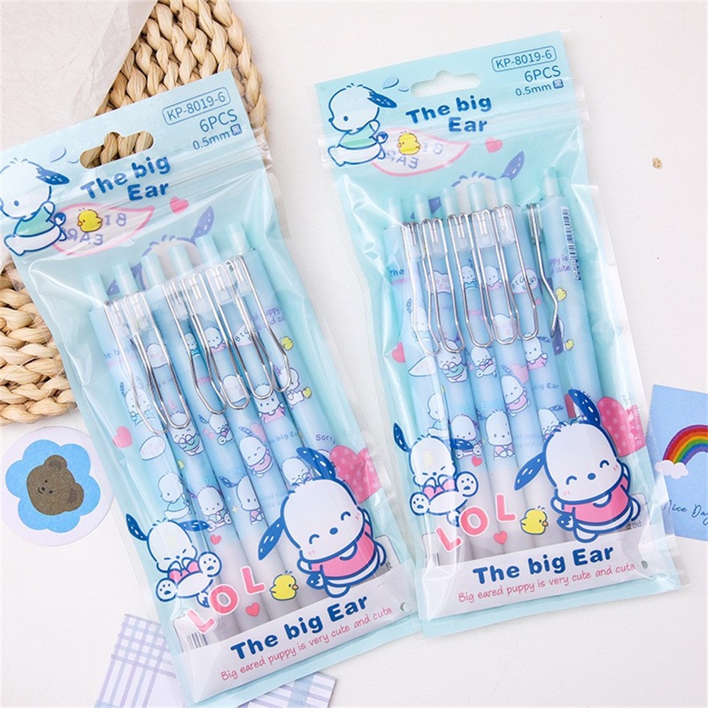 ⚡VẬN CHUYỂN NHANH⚡⚡ 6 Chiếc Bút Trung Tính Kawaii Sanrio Cinnamoroll Dễ Thương My Melody Kuromi In ấn Học Sinh Đồ Dùng Học Tập Văn Phòng   Bút Báo Quà Tặng đồ