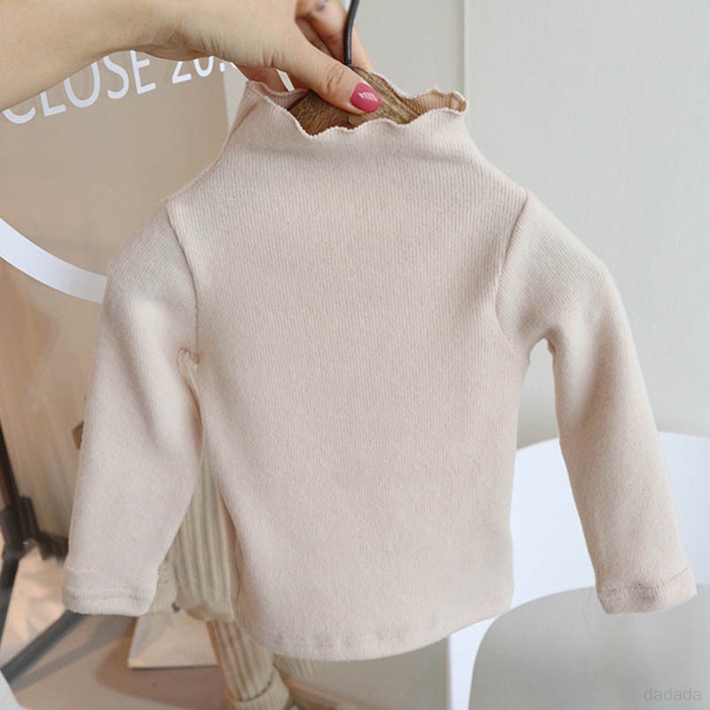 Áo Thun Tay Dài Dày Dặn Viền Gỗ Màu Sắc Tương Phản Thời Trang Xuân Thu Cho Nữ