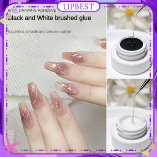 ♕ Dây kéo sơn móng tay sơn gel đàn hồi đen trắng Nhật Bản đóng hộp trị liệu bằng keo dán móng nghệ thuật cho tiệm làm móng 5g 2 kiểu dáng LỚN NHẤT
