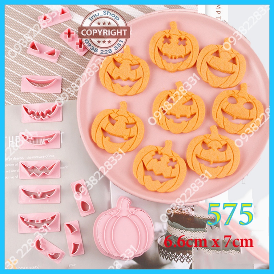 HCM - Khuôn nhấn cắt bánh quy cookies mẫu bí ngô ma quỷ chủ đề Halloween BCT