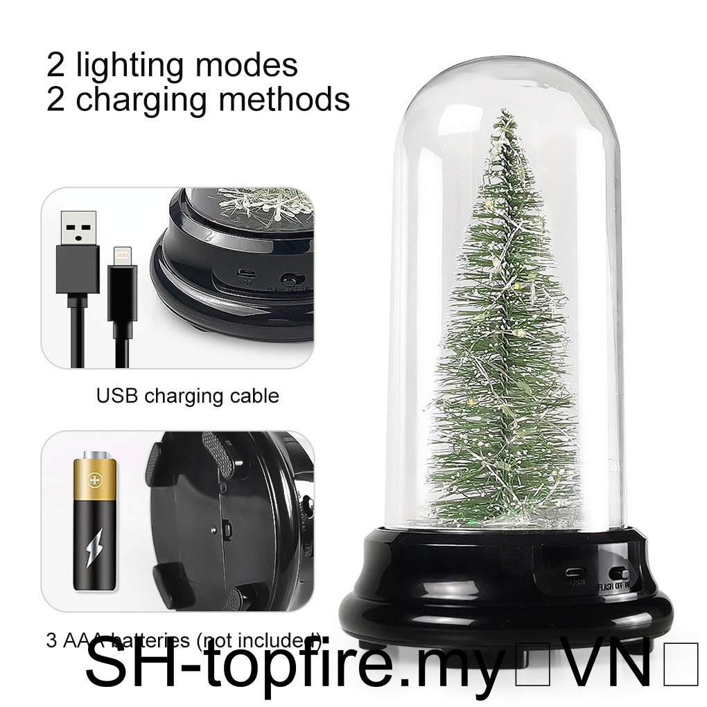 Cây Thông Giáng Sinh Để Bàn Có Đèn led Chạy Bằng Pin