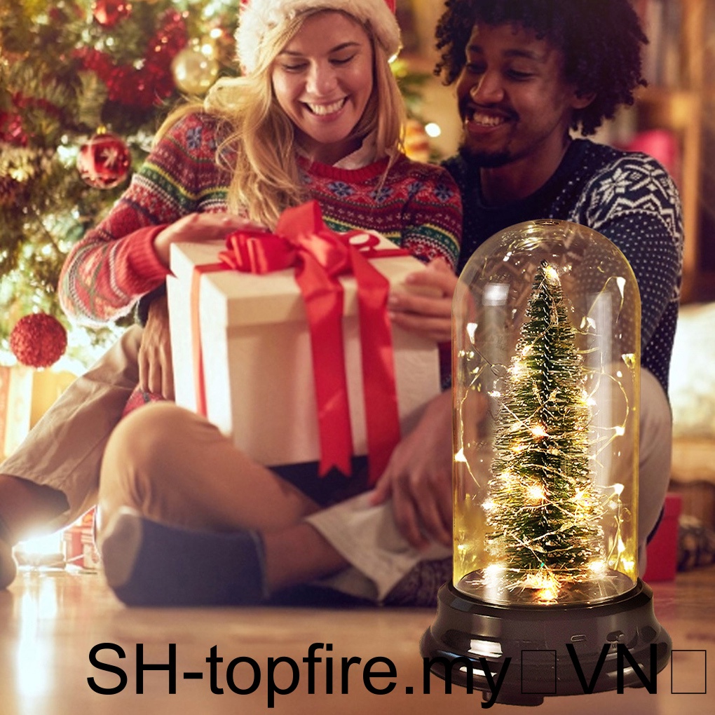 Cây Thông Giáng Sinh Để Bàn Có Đèn led Chạy Bằng Pin