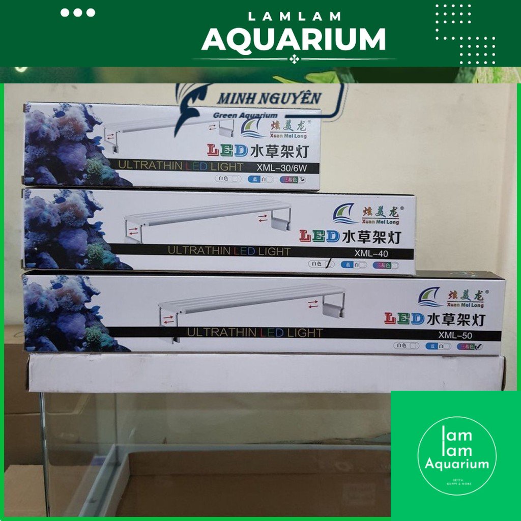 Đèn LED bể cá XML LED bể thủy sinh Đèn led XuanMeiLong đổi màu cho bể cá cảnh XML 30cm ,độ sáng tốt,