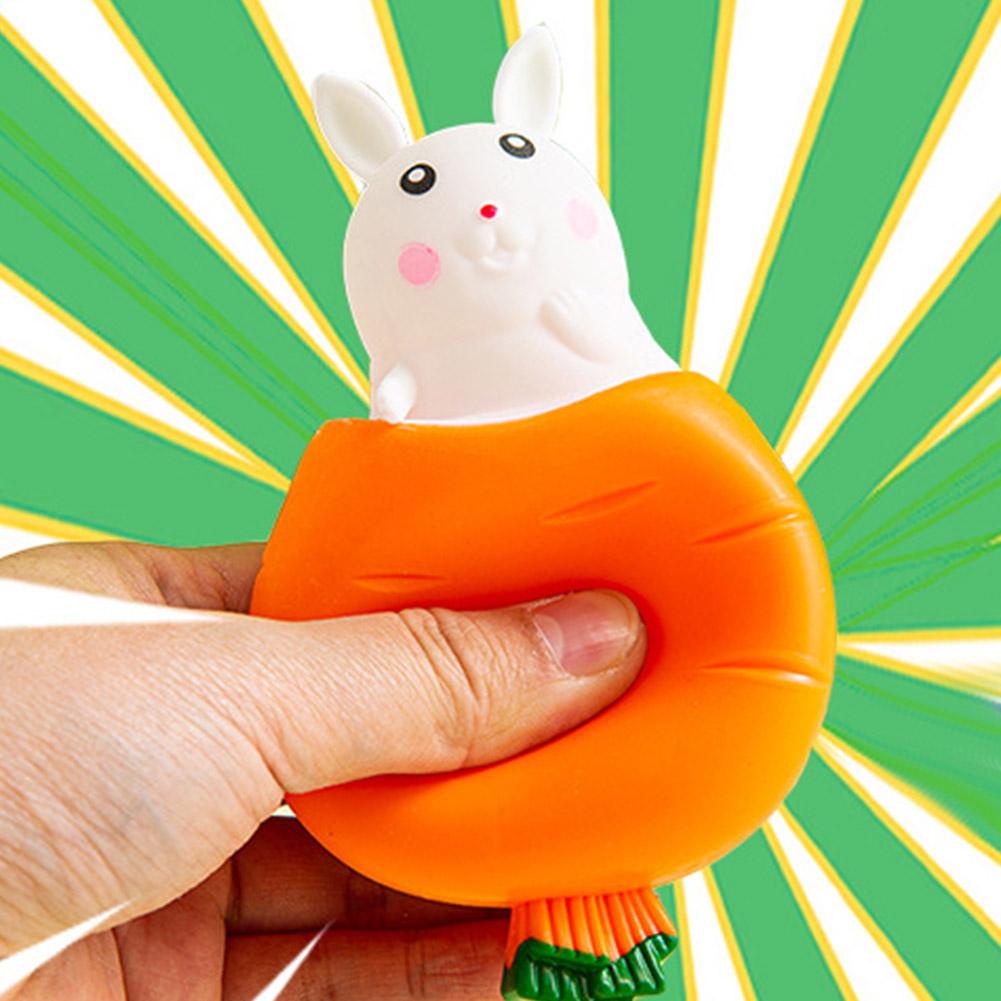 Đồ Chơi Mềm Dẻo Giảm Căng Thẳng Hình Thỏ Và Cà Rốt k2a5