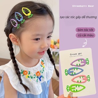 Kẹp tóc cà rốt màu kẹo dễ thương cho bé gái
