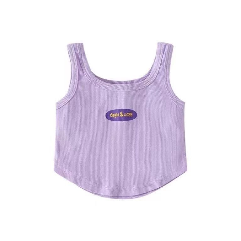 Áo thun màu trơn dễ thương cho bé gái