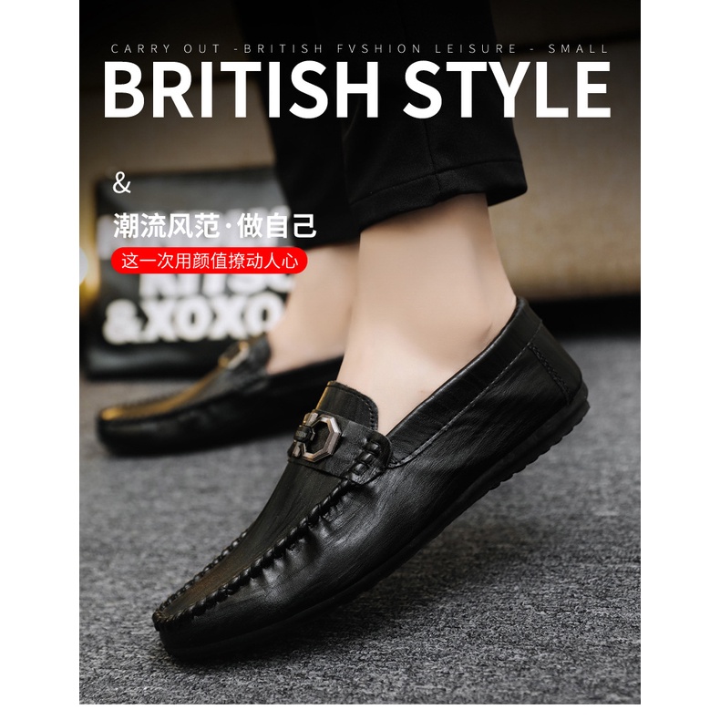 Giày Lười Da Thoáng Khí Thời Trang Mùa Hè Cho Nam