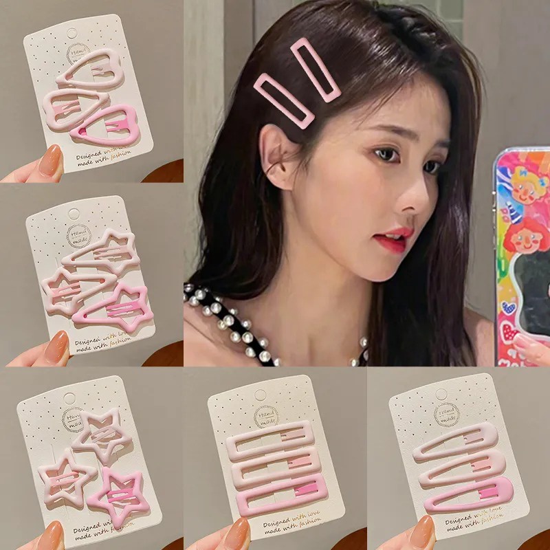 Kẹp tóc mái Bộ Kẹp Tóc Hình Ngôi Sao Màu Hồng Dễ Thương Phong Cách Hàn Quốc Cho Nữ