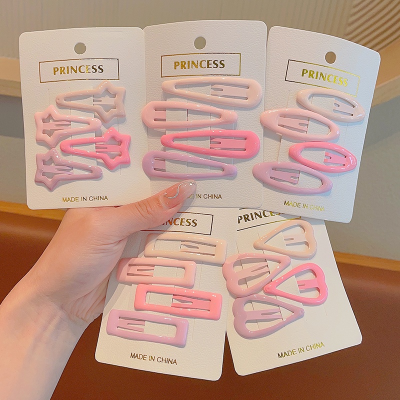 Kẹp tóc mái Bộ Kẹp Tóc Hình Ngôi Sao Màu Hồng Dễ Thương Phong Cách Hàn Quốc Cho Nữ
