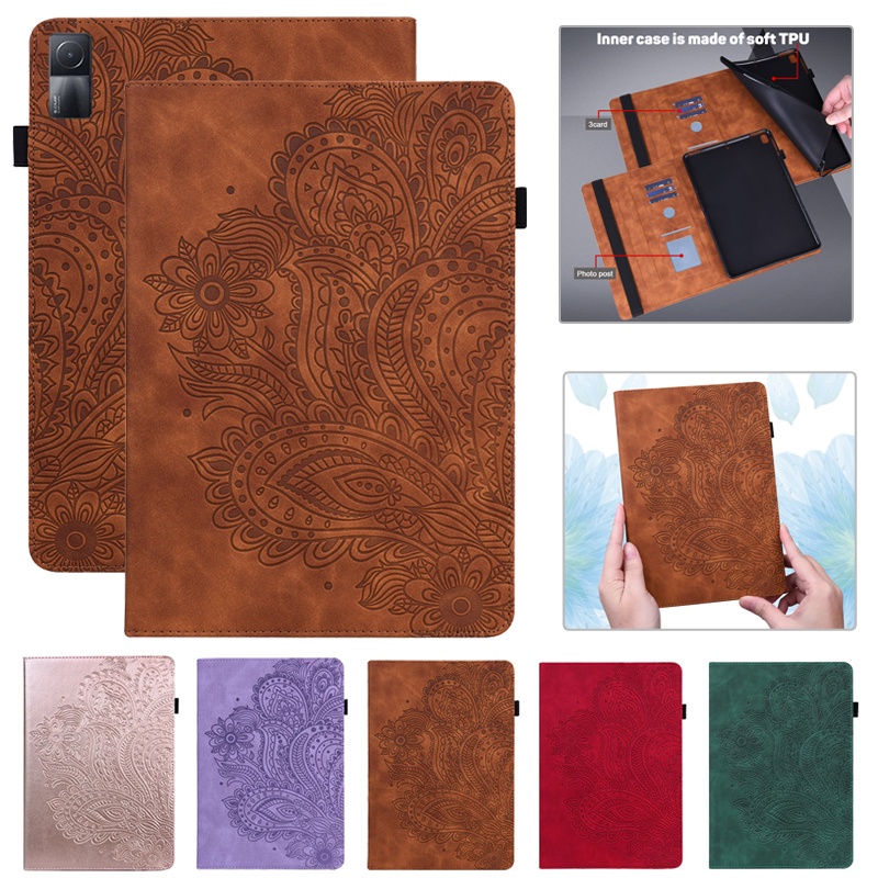 Bao Da Máy Tính Bảng Dạng Ví Nắp Lật Họa Tiết Hoa Dập Nổi Cho redmi pad 10.61 "/ xiaomi redmi pad 10.61 inch 2022 Ốp