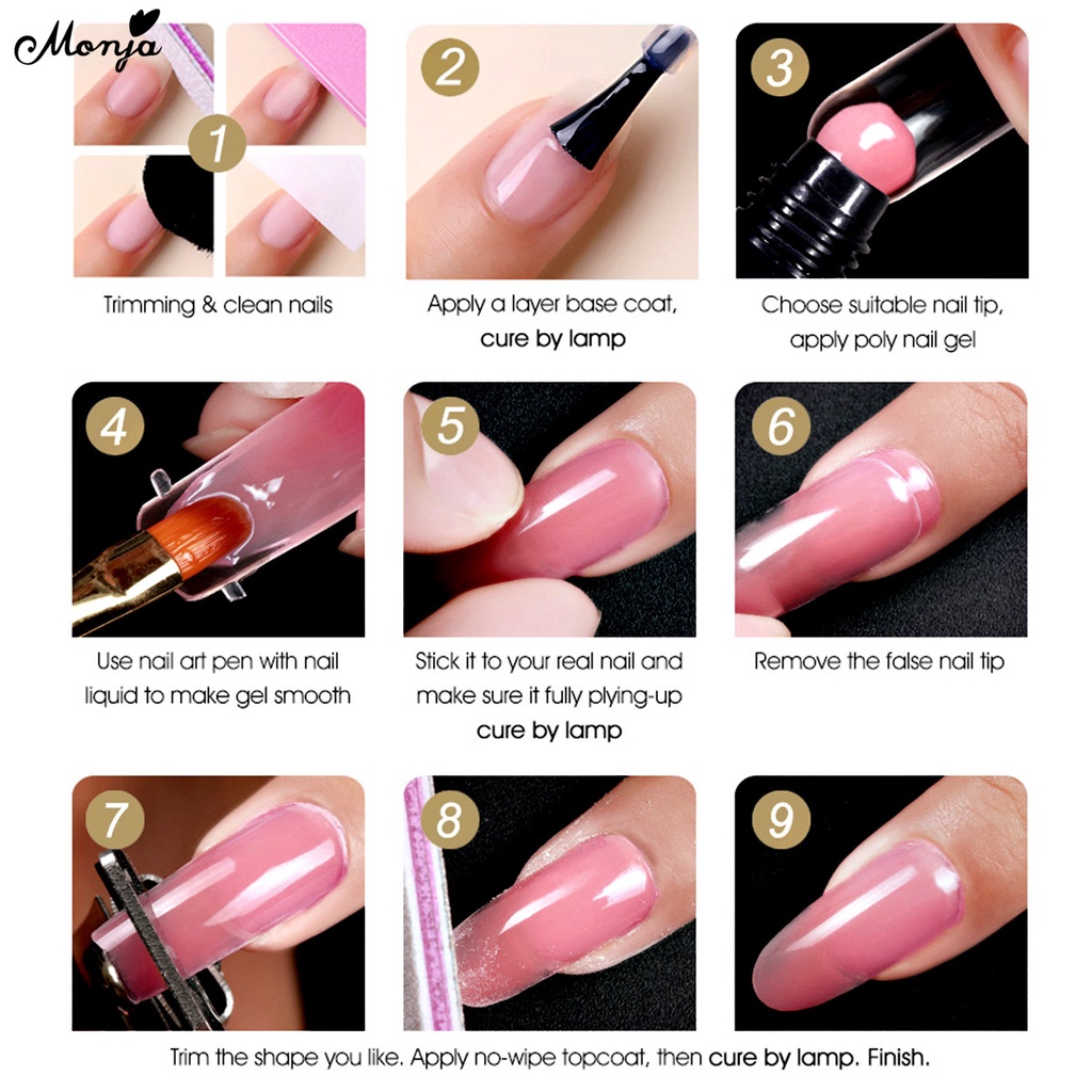 Monja gel Nối Dài Móng Tay 15ml 10 Màu Sắc Thời Trang