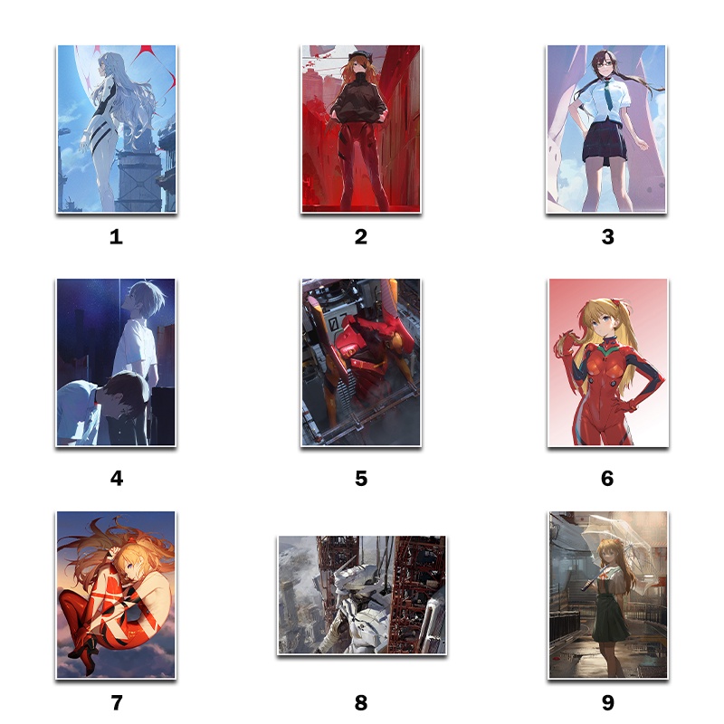 Poster Giấy kraft In Hình anime Cowboy genesis evangelion Phong Cách vintage