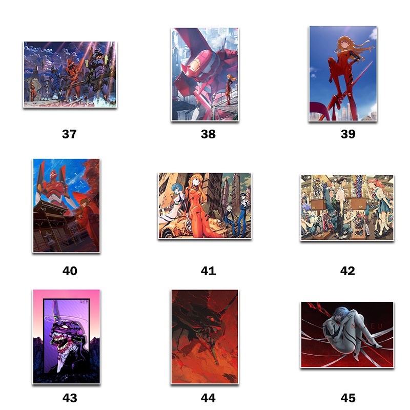 Poster Giấy kraft In Hình anime Cowboy genesis evangelion Phong Cách vintage