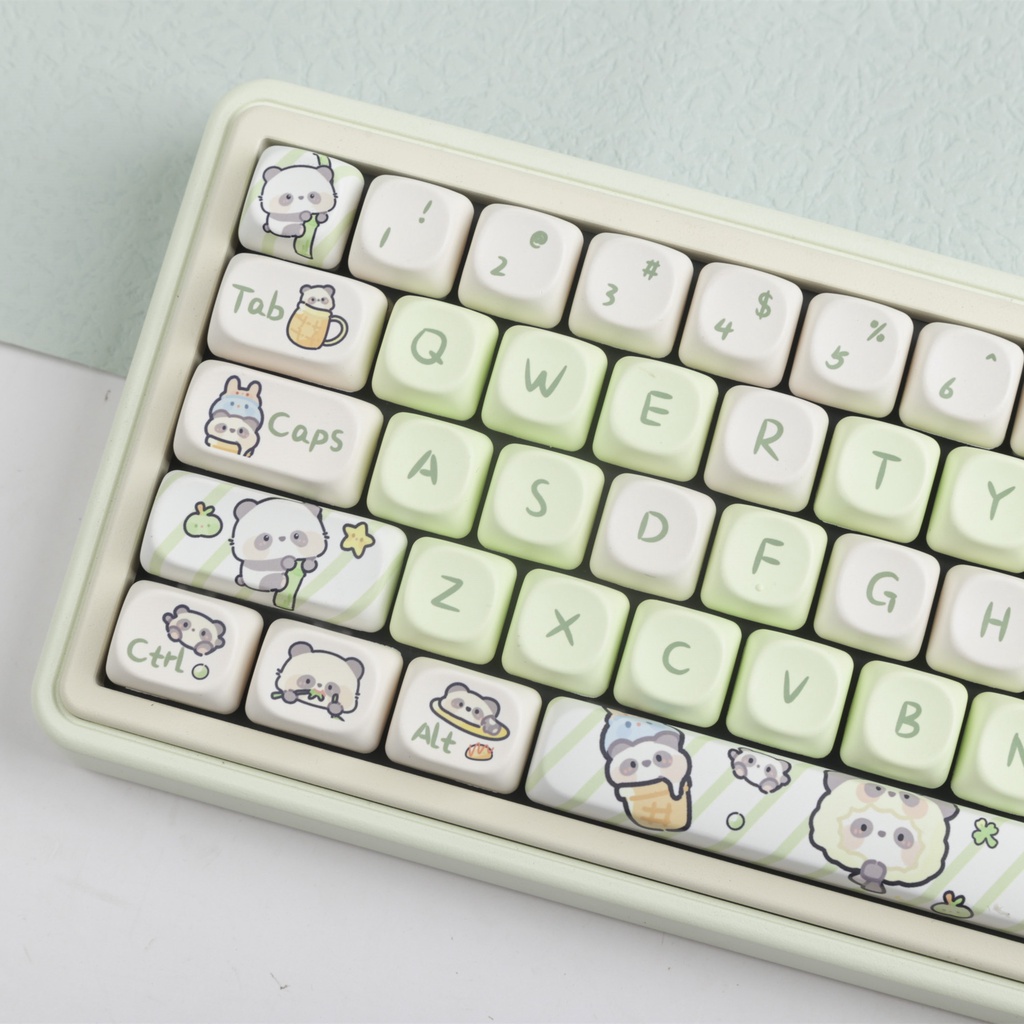 Panda Keycaps MOA Profile Hoạt Hình Dễ Thương PBT Dye Sub Bàn Phím Cơ Keycap