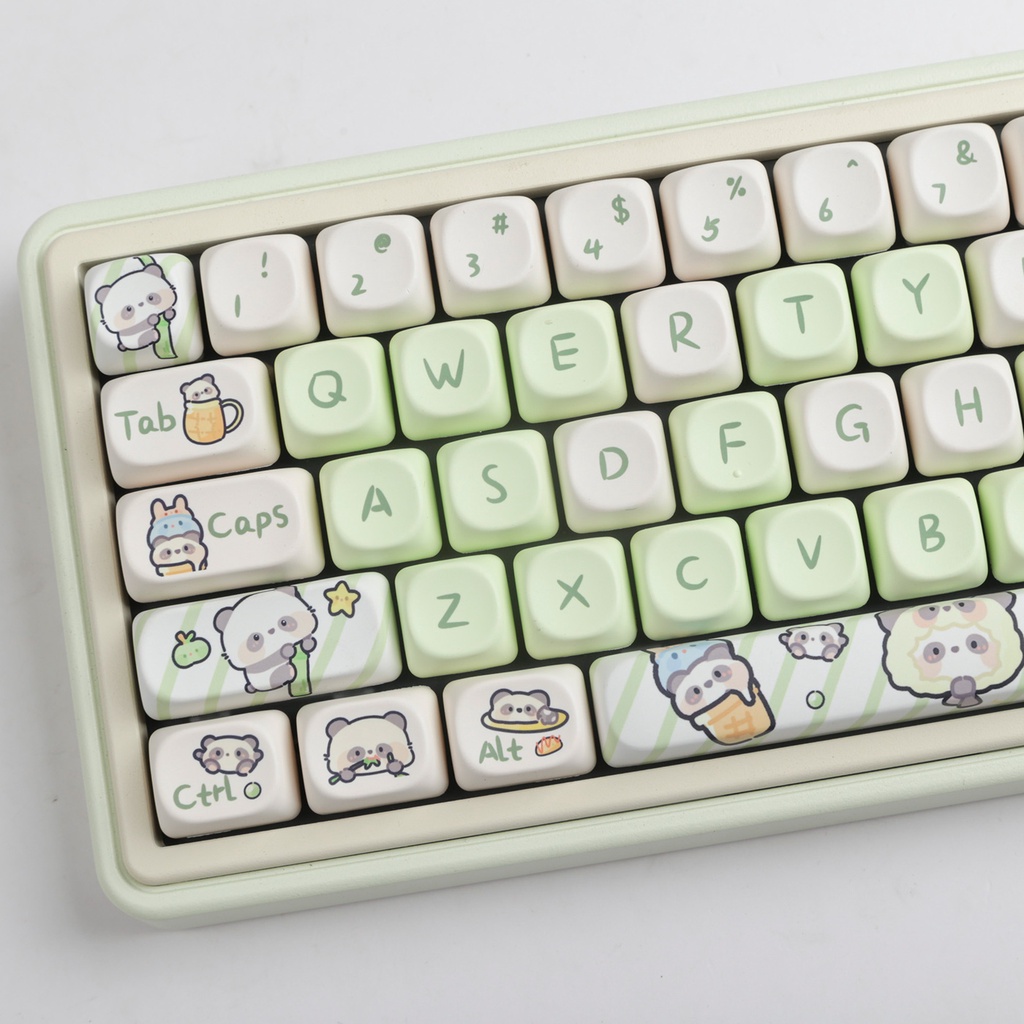 Panda Keycaps MOA Profile Hoạt Hình Dễ Thương PBT Dye Sub Bàn Phím Cơ Keycap