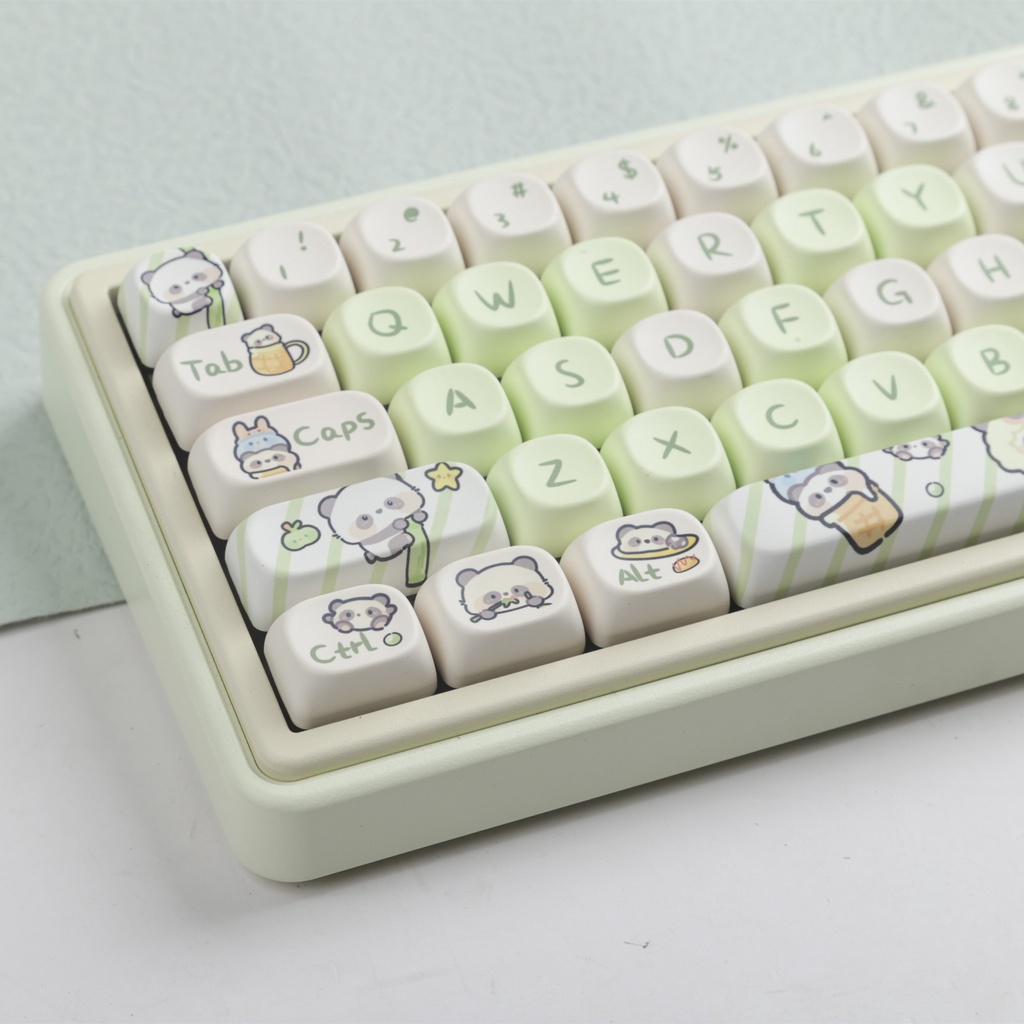 Panda Keycaps MOA Profile Hoạt Hình Dễ Thương PBT Dye Sub Bàn Phím Cơ Keycap