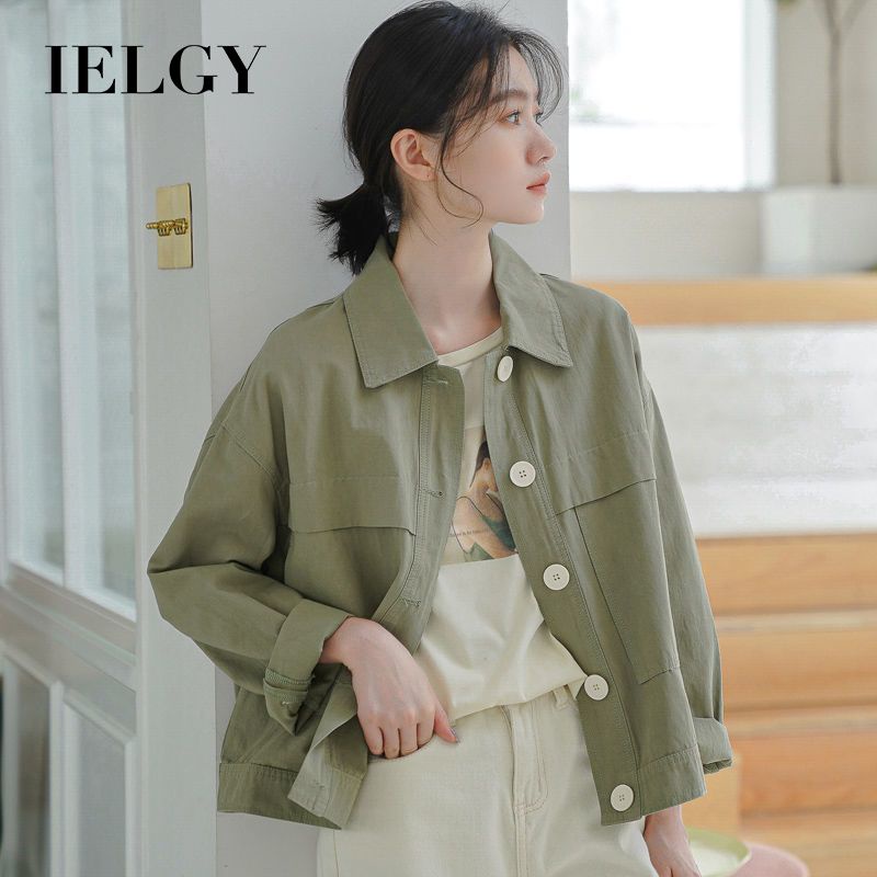 Ielgy Áo Khoác Tay Dài Dáng Rộng Mỏng Phong Cách Hàn Quốc Dễ Phối Đồ Thời Trang Cho Nữ