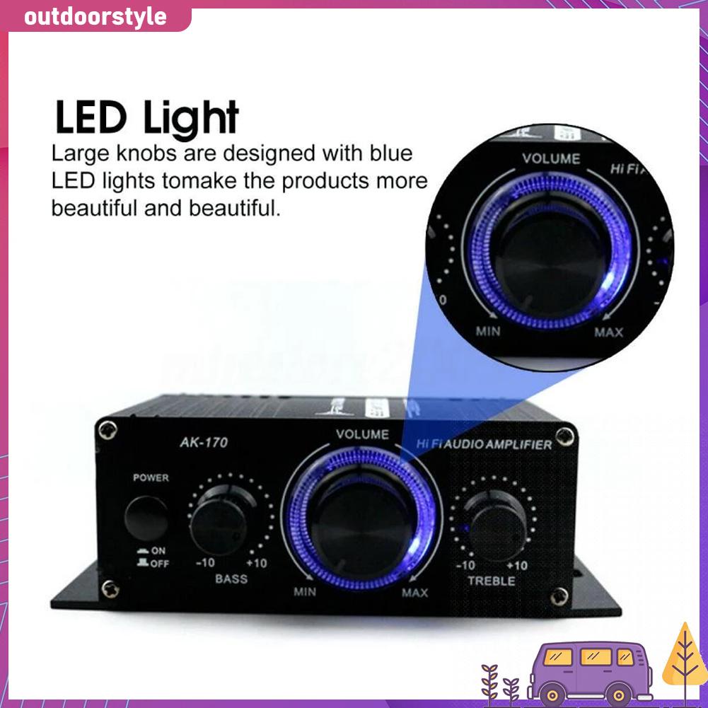 Bộ Khuếch Đại Âm Thanh hifi ak-170 200w + 200w Hai Kênh Chất Lượng Cao