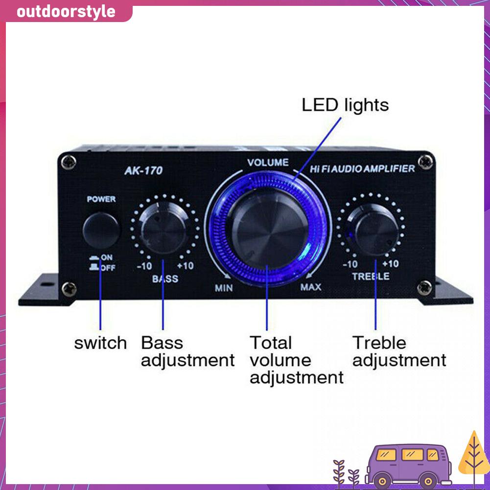 Bộ Khuếch Đại Âm Thanh hifi ak-170 200w + 200w Hai Kênh Chất Lượng Cao