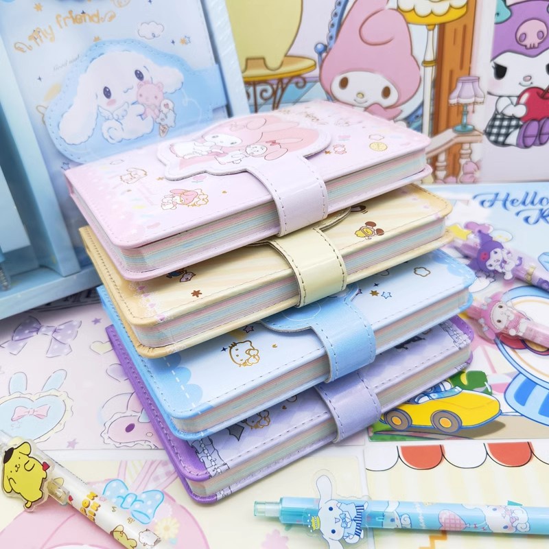 Sanrio Văn Phòng Phẩm Kawaii Notebook Và Bút Hoạt Hình Thiết Kế Khóa Từ Kuromi Cinnamoroll My Melody Sổ Tay Sinh Viên Hộp Quà Tặng CHÚNG TÔI