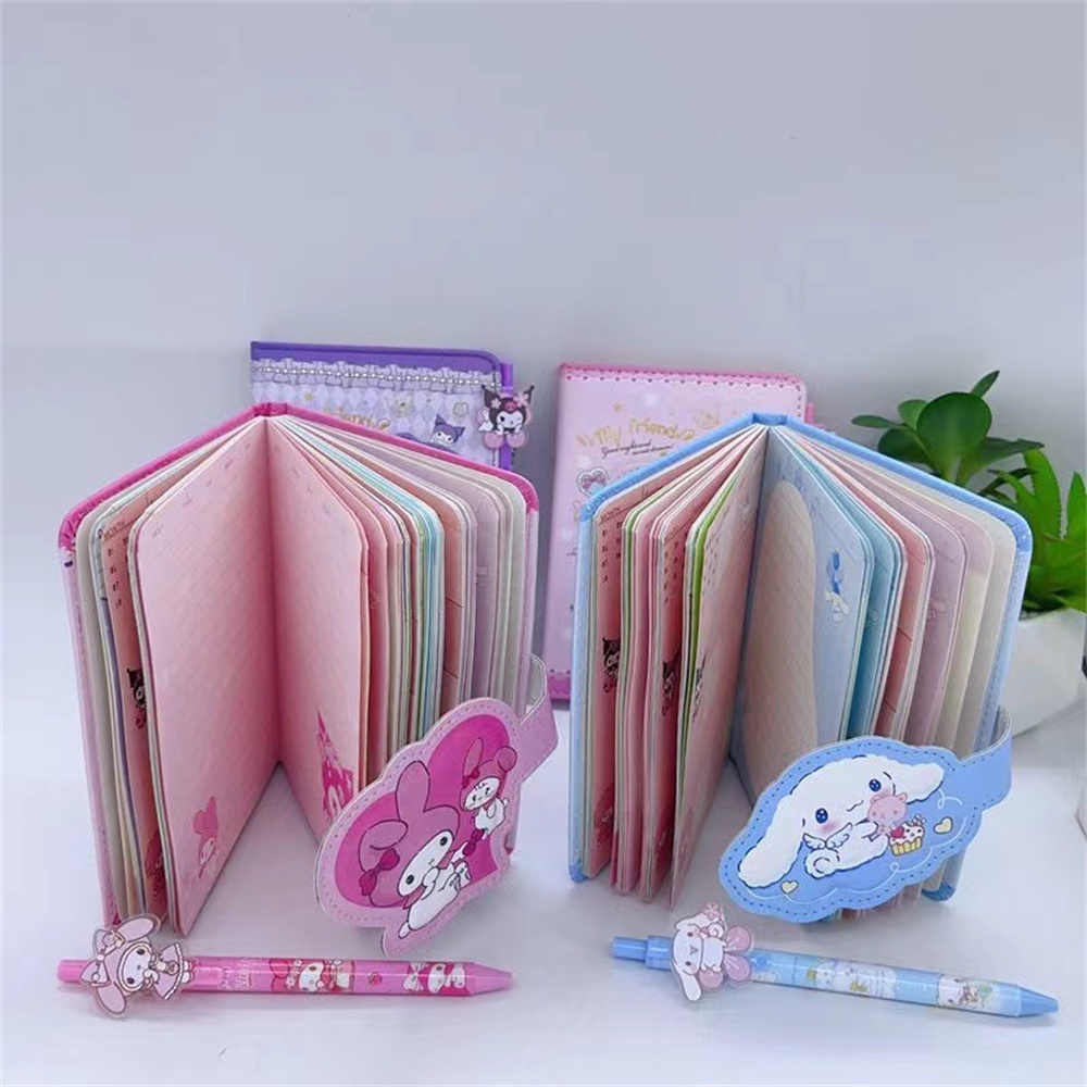 Sanrio Văn Phòng Phẩm Kawaii Notebook Và Bút Hoạt Hình Thiết Kế Khóa Từ Kuromi Cinnamoroll My Melody Sổ Tay Sinh Viên Hộp Quà Tặng CHÚNG TÔI