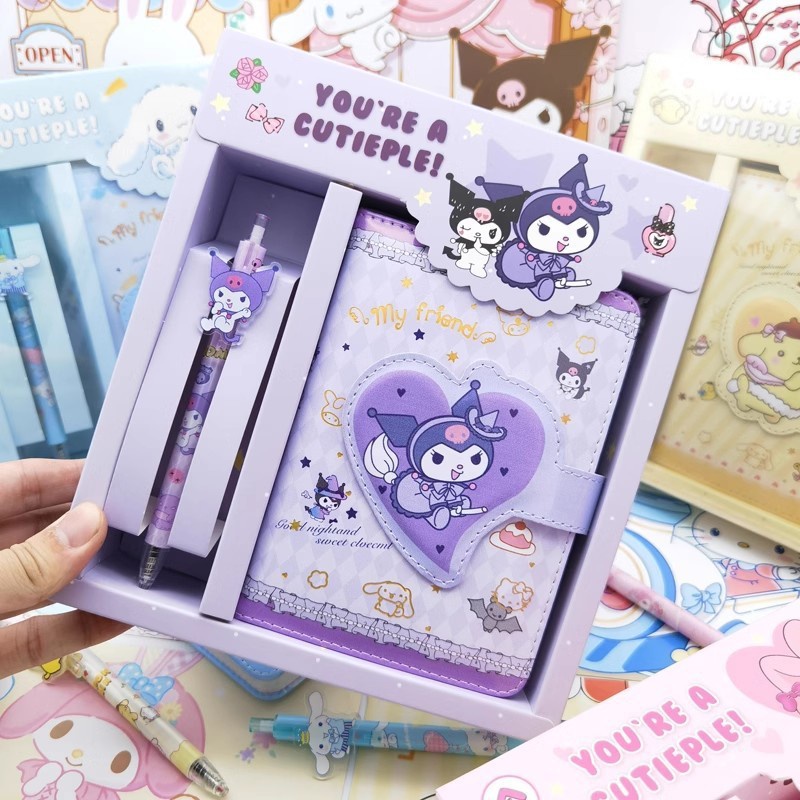 ⚡VẬN CHUYỂN NHANH⚡⚡ 100 Trang Anime Sanrios Cinnamoroll Notebook My Melody Kuromi Girl Girl Cartoon Cartoon Khóa Sổ Cái Nhật Ký Hộp Quà Tặng Văn Phòng