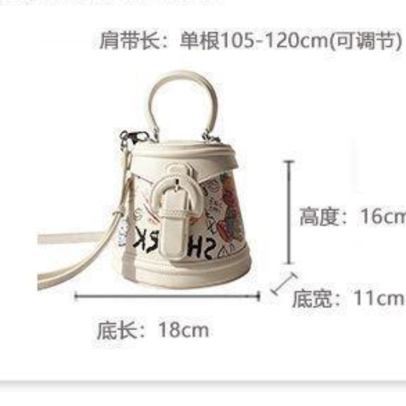 Túi Đeo Chéo Hình Tròn Nhỏ In Họa Tiết graffiti Thời Trang Mùa Hè Cho Nữ