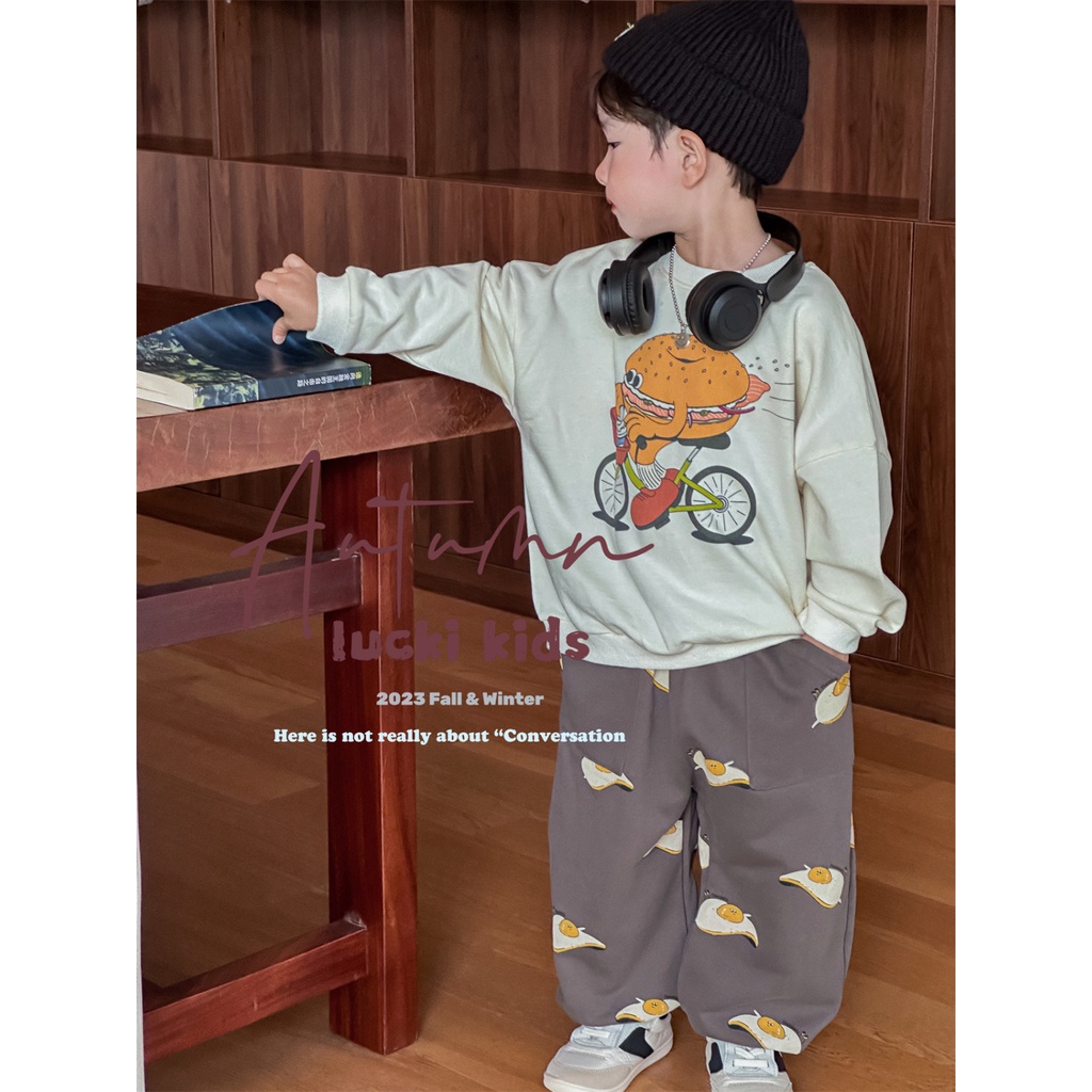 Set Đồ Thể Thao Hai Món Phong Cách Hàn Quốc Mới Mùa Xuân Thu 2023 Cho Bé Trai