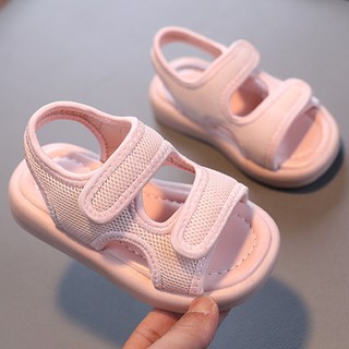 Trẻ em bạn học đơn giản sandal đế mềm lưới tinh khiết màu dép